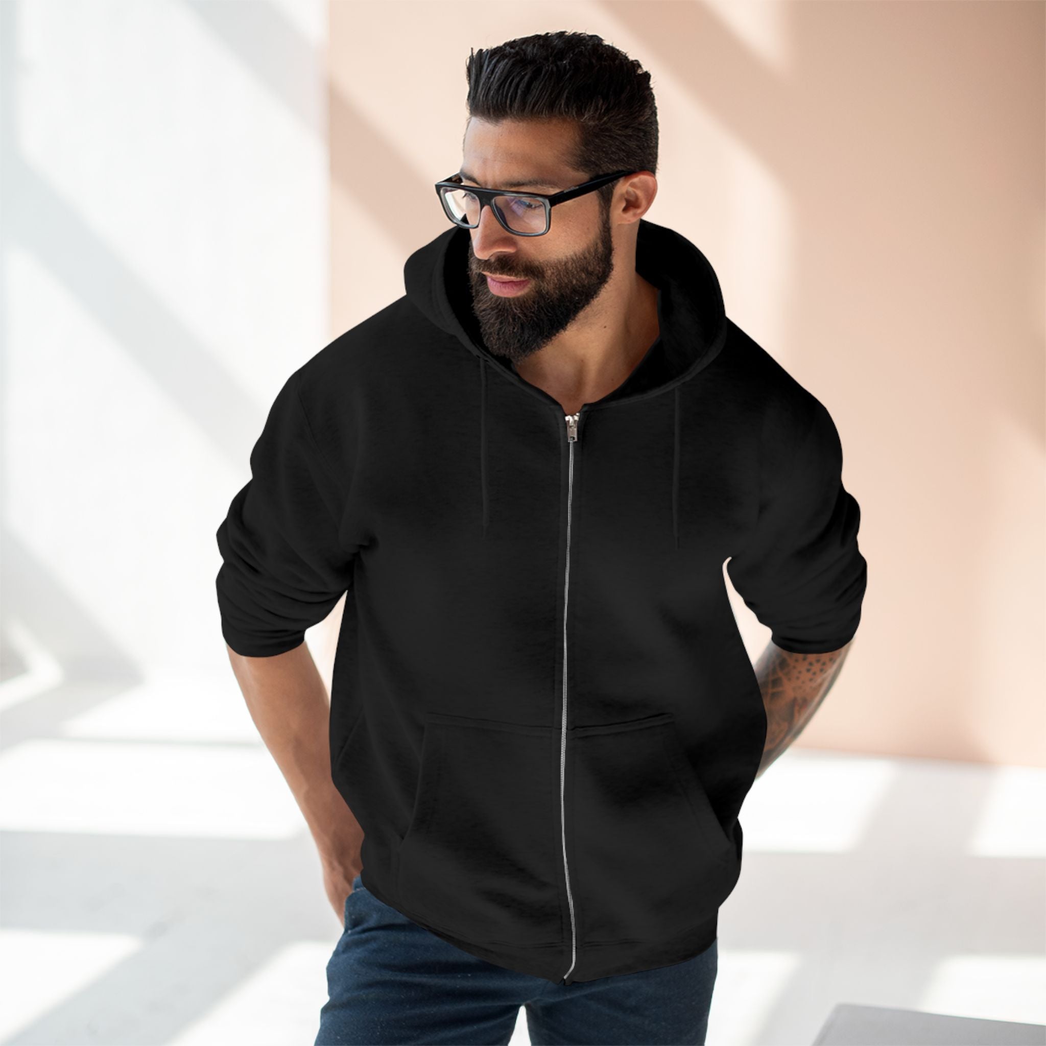 Classic White Zip Hoodie - Plain Full-Zip Hooded Sweatshirt