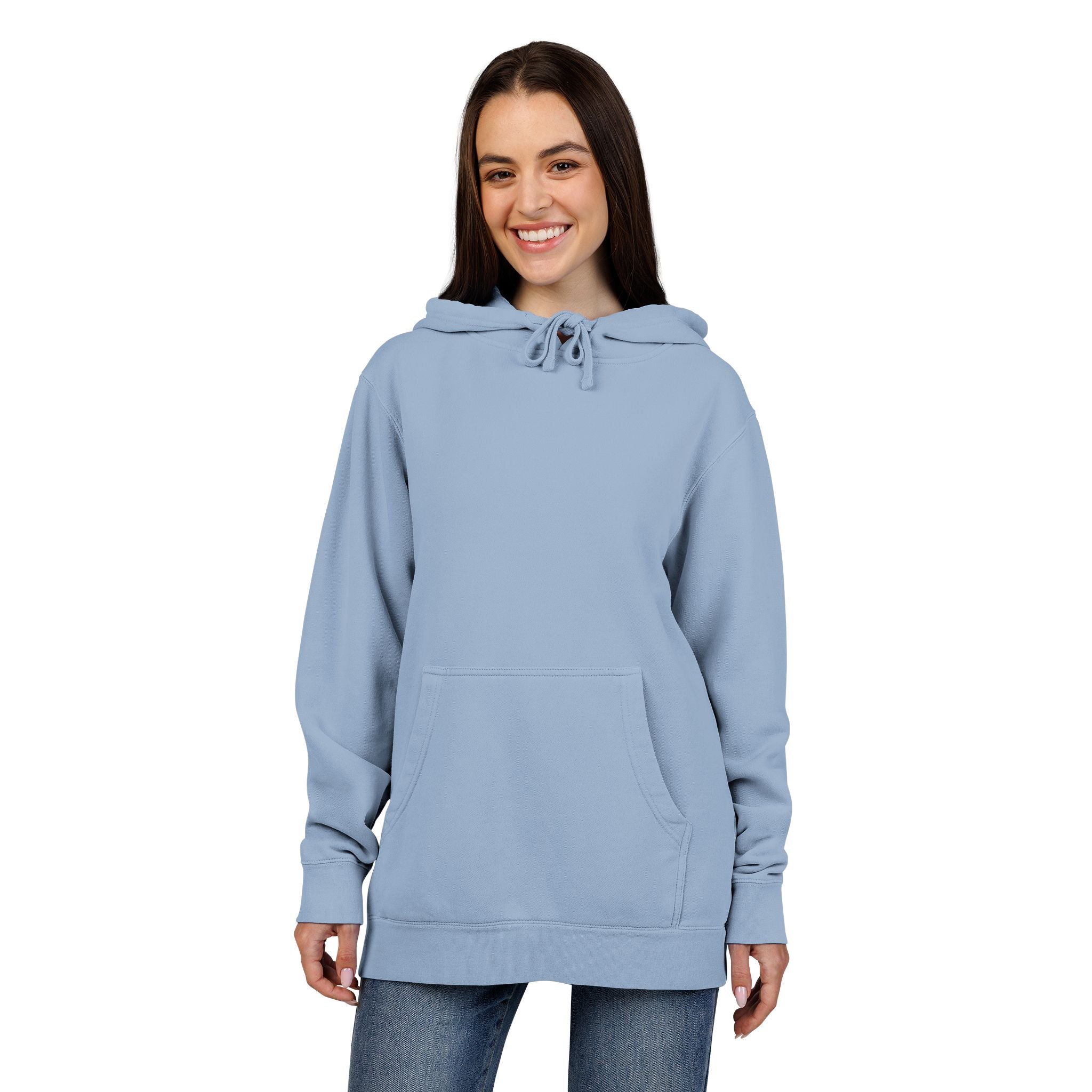 Pigment-Dyed Hoodie — Washed Blush Pullover Hooded Sweatshirt