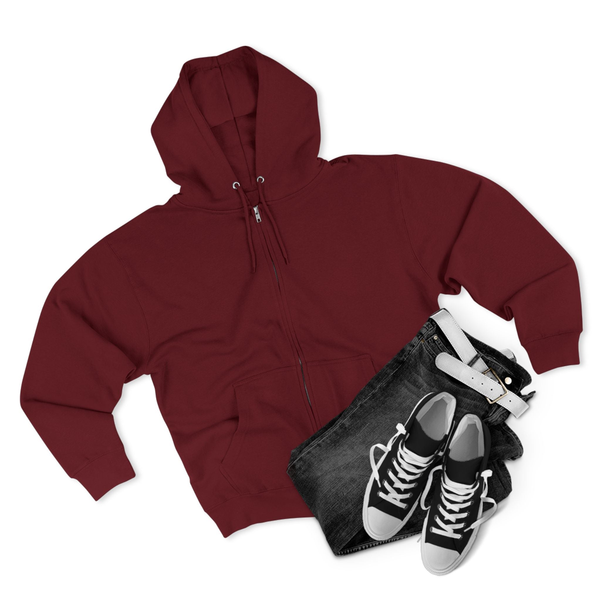 Classic White Zip Hoodie - Plain Full-Zip Hooded Sweatshirt