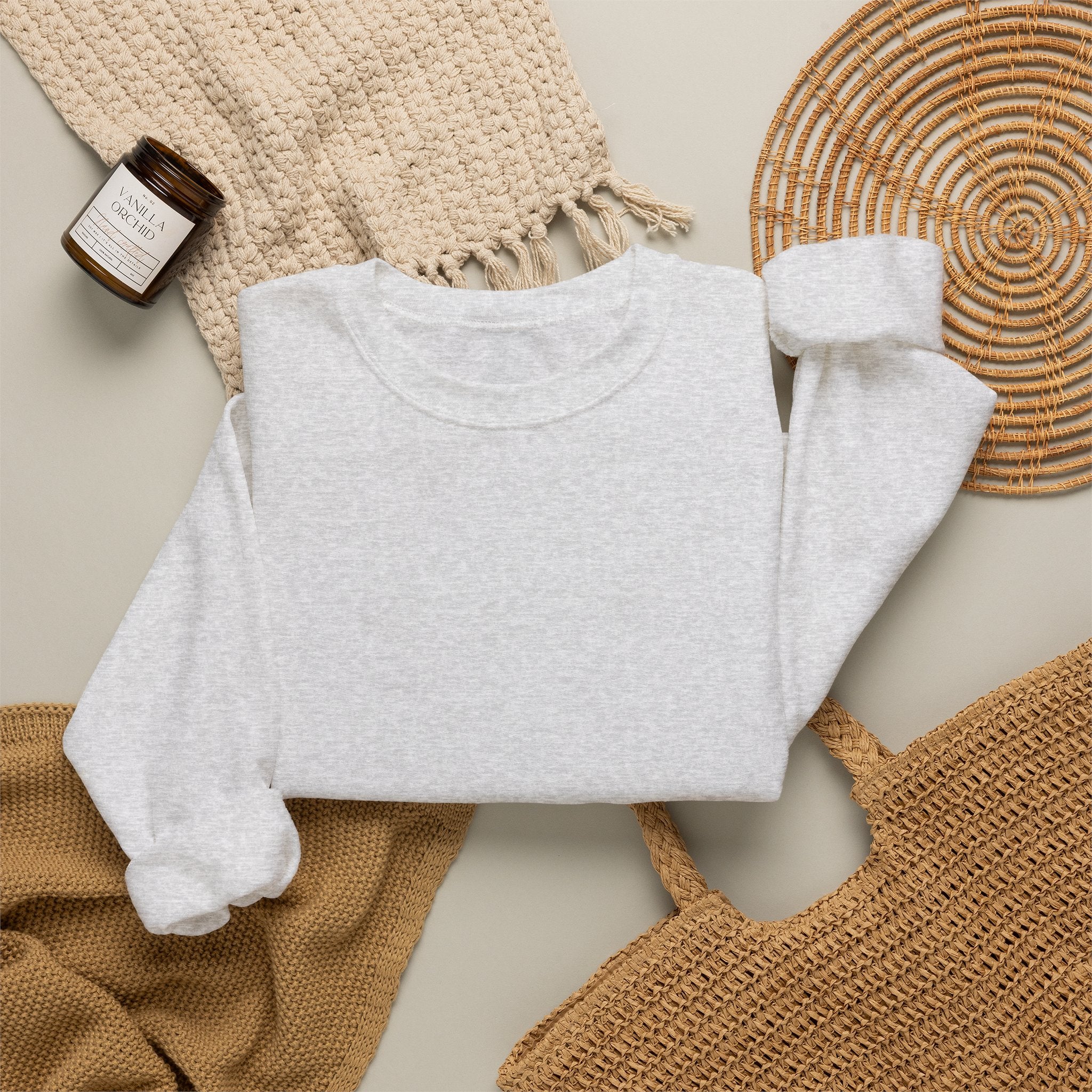 Crewneck Sweatshirt – Minimal White Classic Crewneck