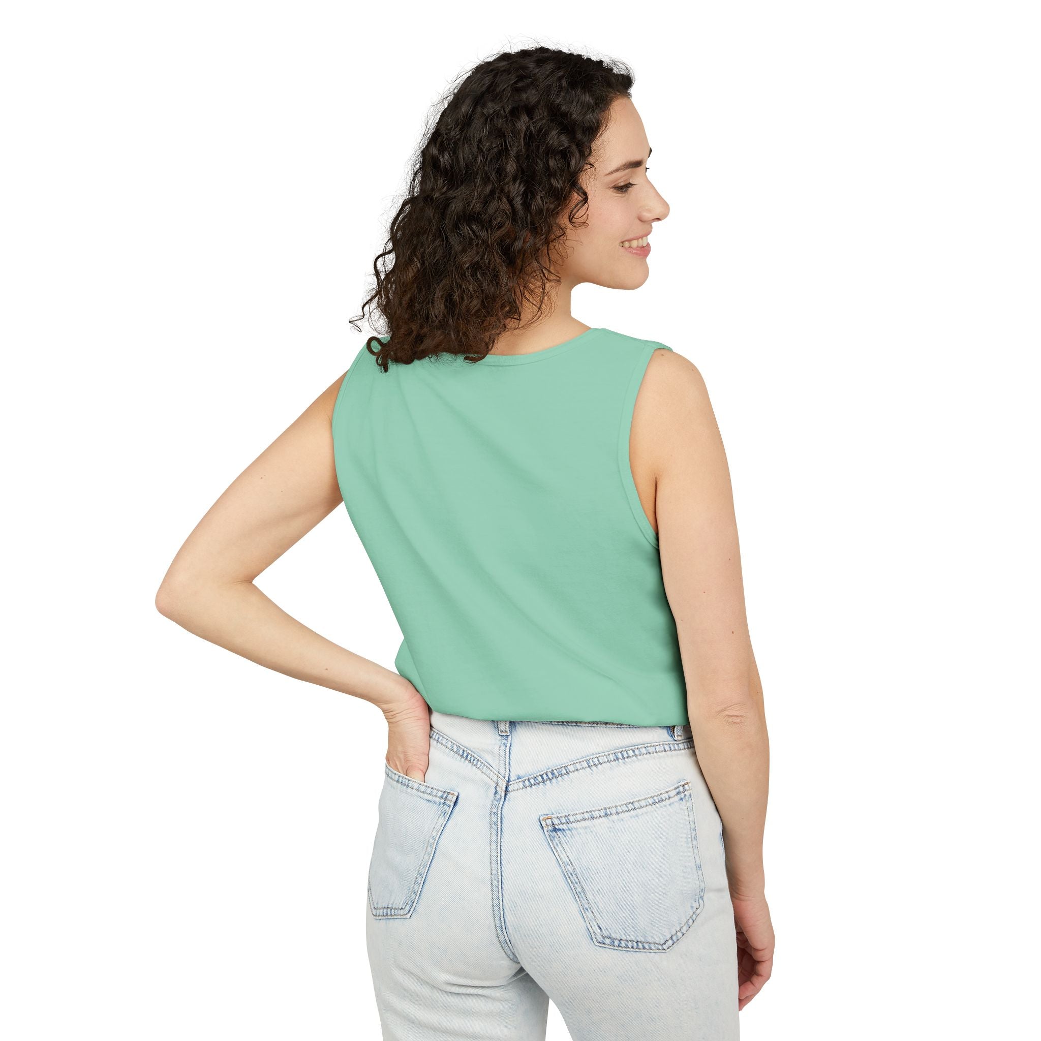 Plain White Tank Top — Lightweight Unisex Garment-Dyed Sleeveless Tee