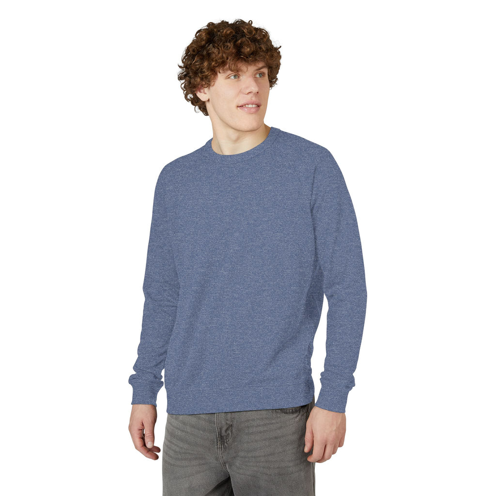 Heather Charcoal Raglan Crewneck Sweatshirt — Lightweight French Terry Pullover