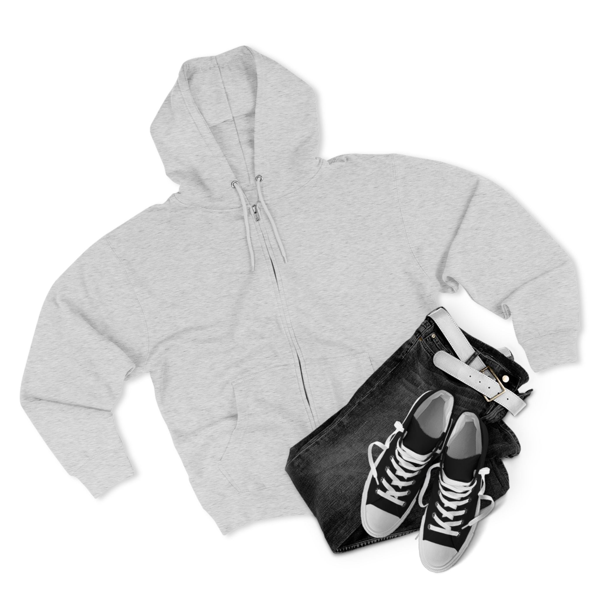 Classic White Zip Hoodie - Plain Full-Zip Hooded Sweatshirt
