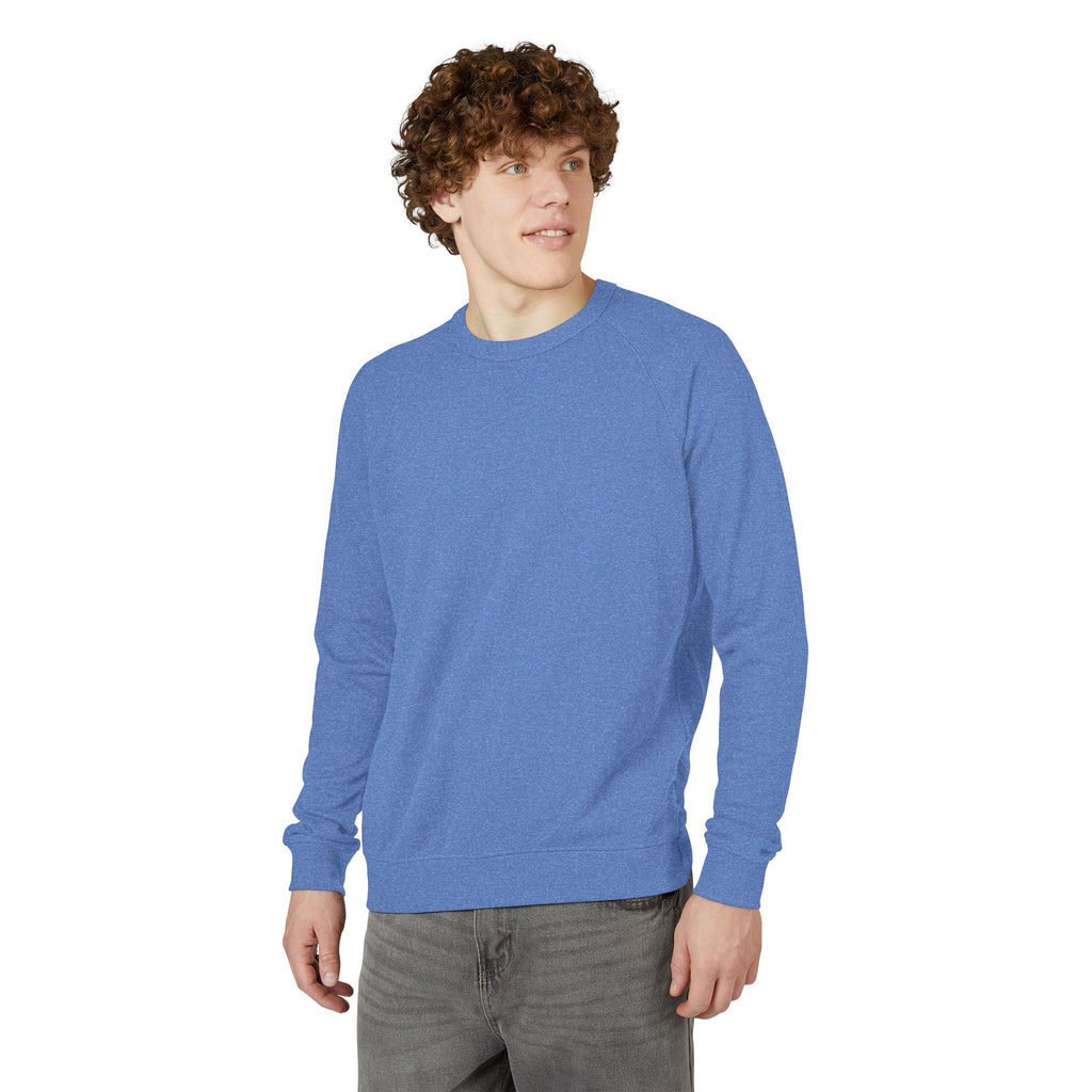 Heather Charcoal Raglan Crewneck Sweatshirt — Lightweight French Terry Pullover