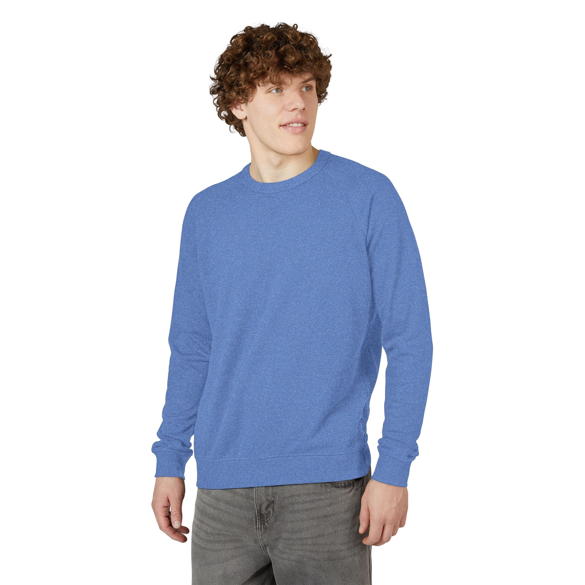 Heather Charcoal Raglan Crewneck Sweatshirt — Lightweight French Terry Pullover