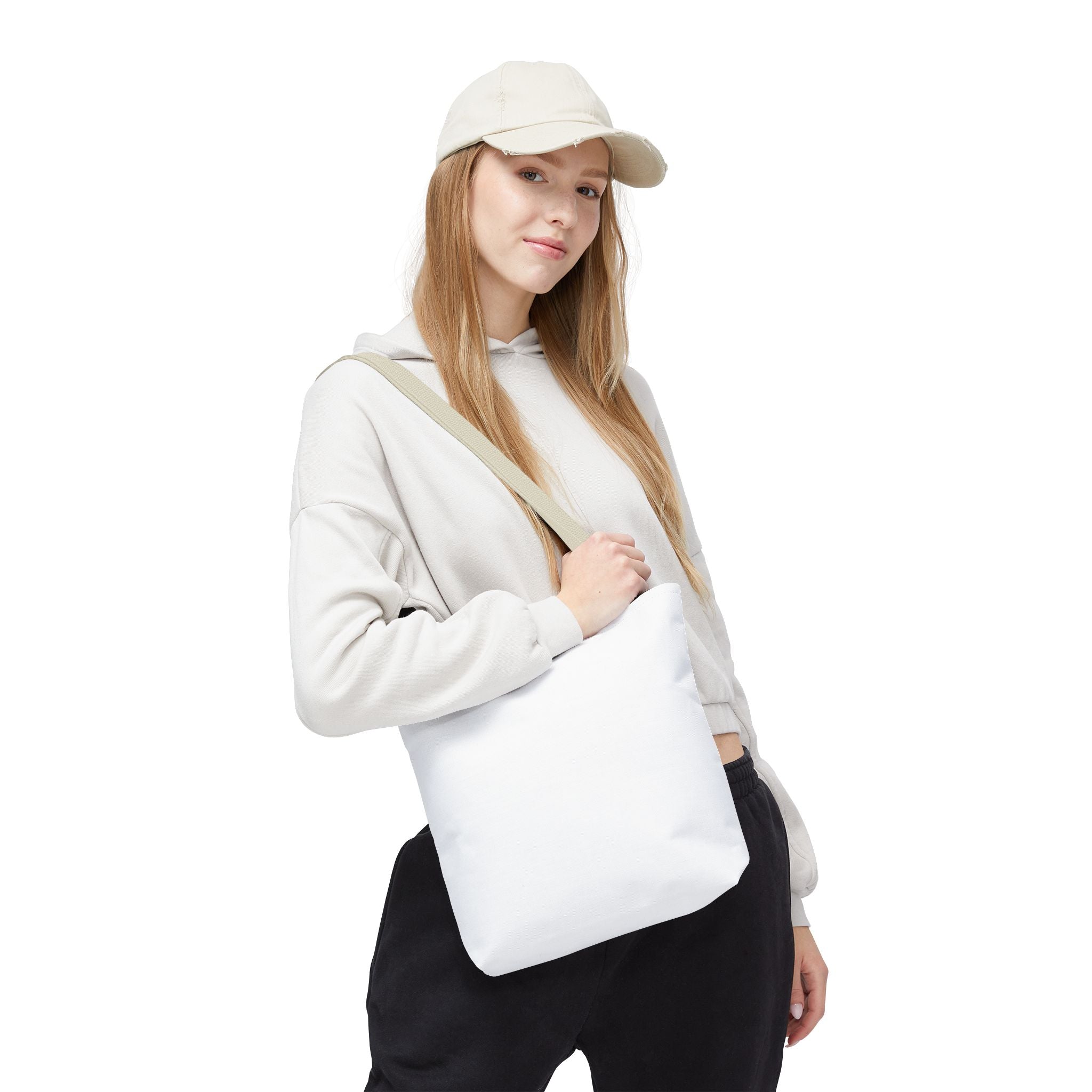 Custom All-Over Print Tote Bag — Blank White Canvas Shoulder Tote