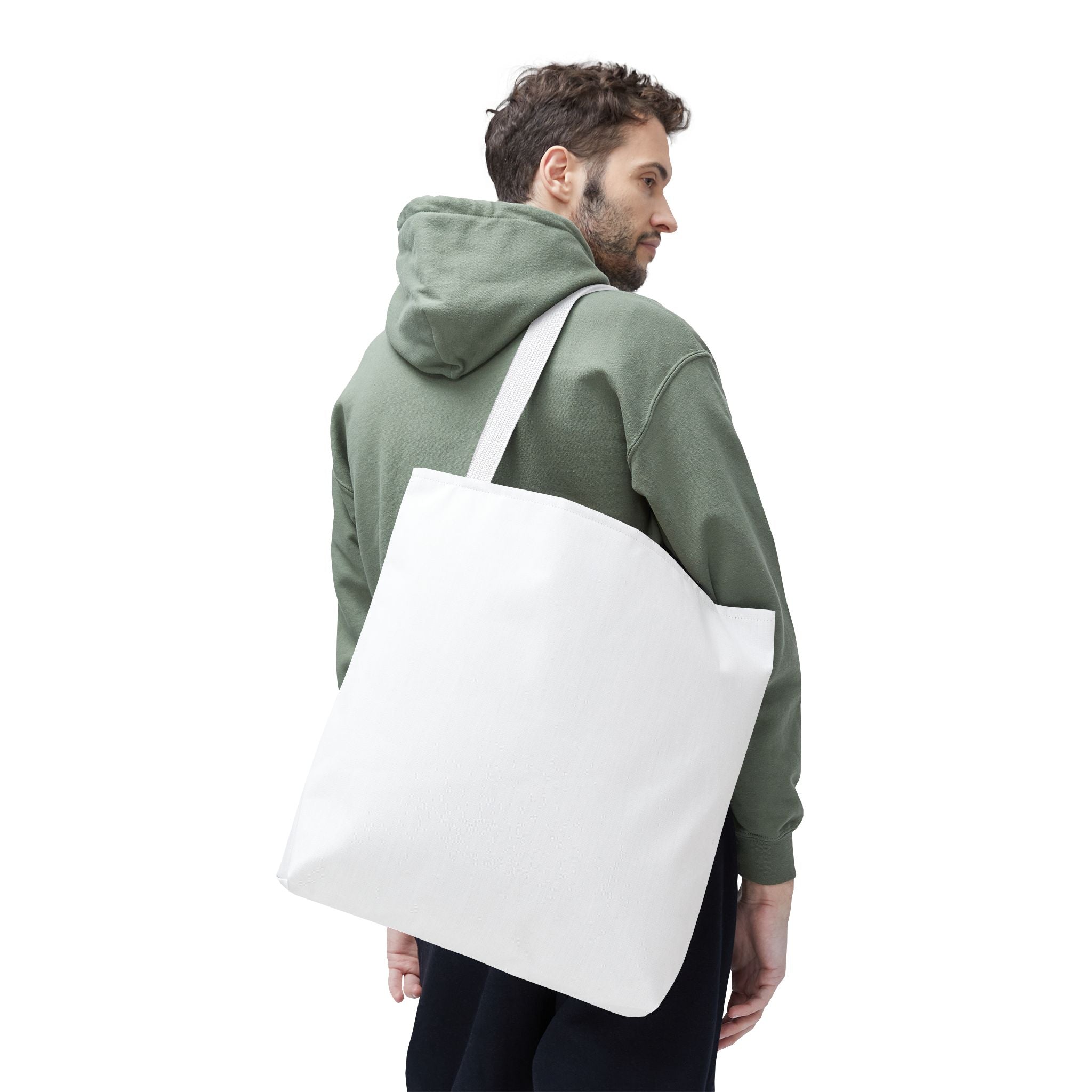 Custom All-Over Print Tote Bag — Blank White Canvas Shoulder Tote