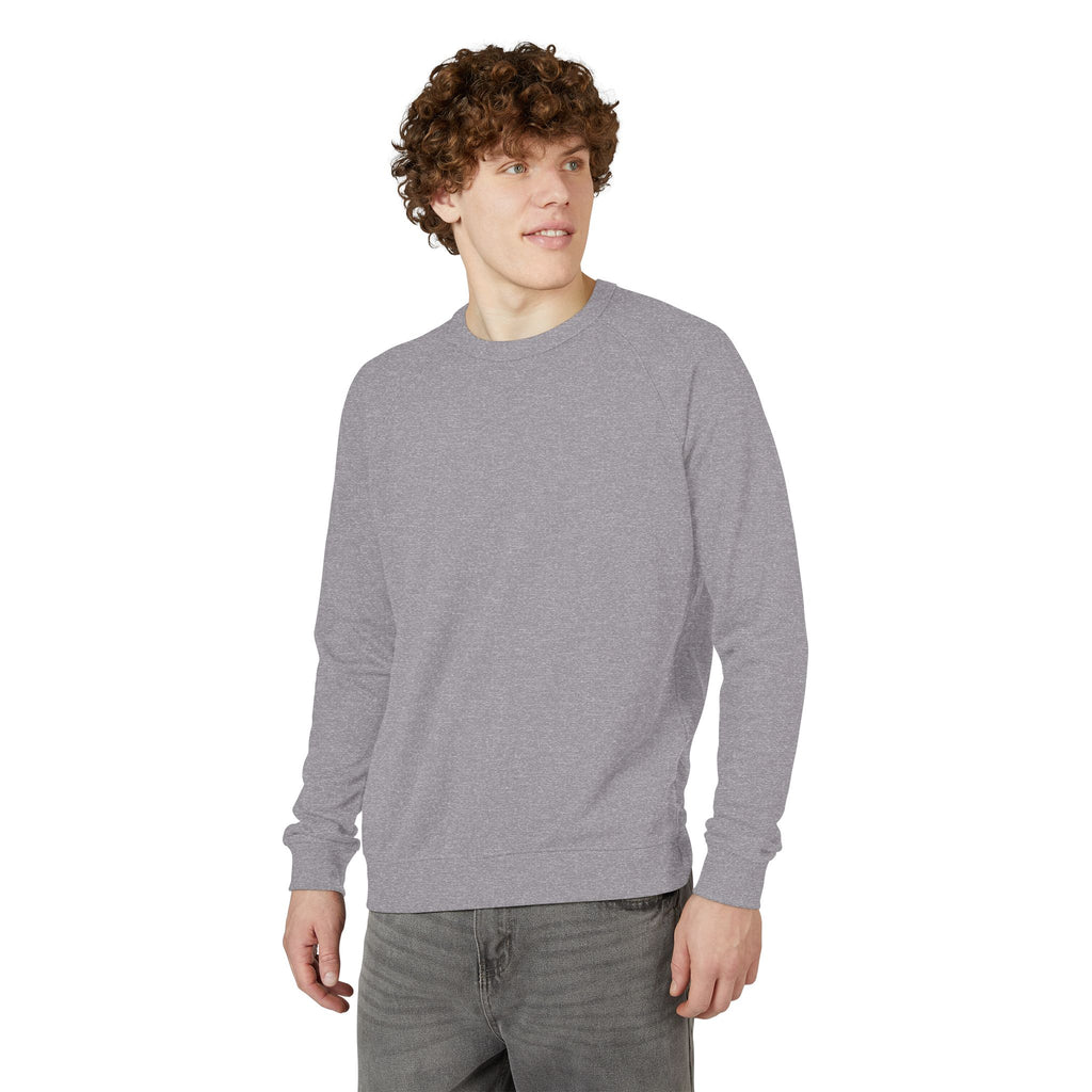 Heather Charcoal Raglan Crewneck Sweatshirt — Lightweight French Terry Pullover