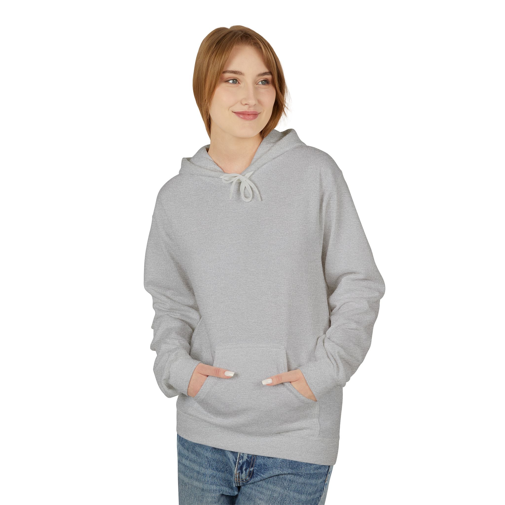 Classic White Fleece Hoodie – Soft Midweight Pullover
