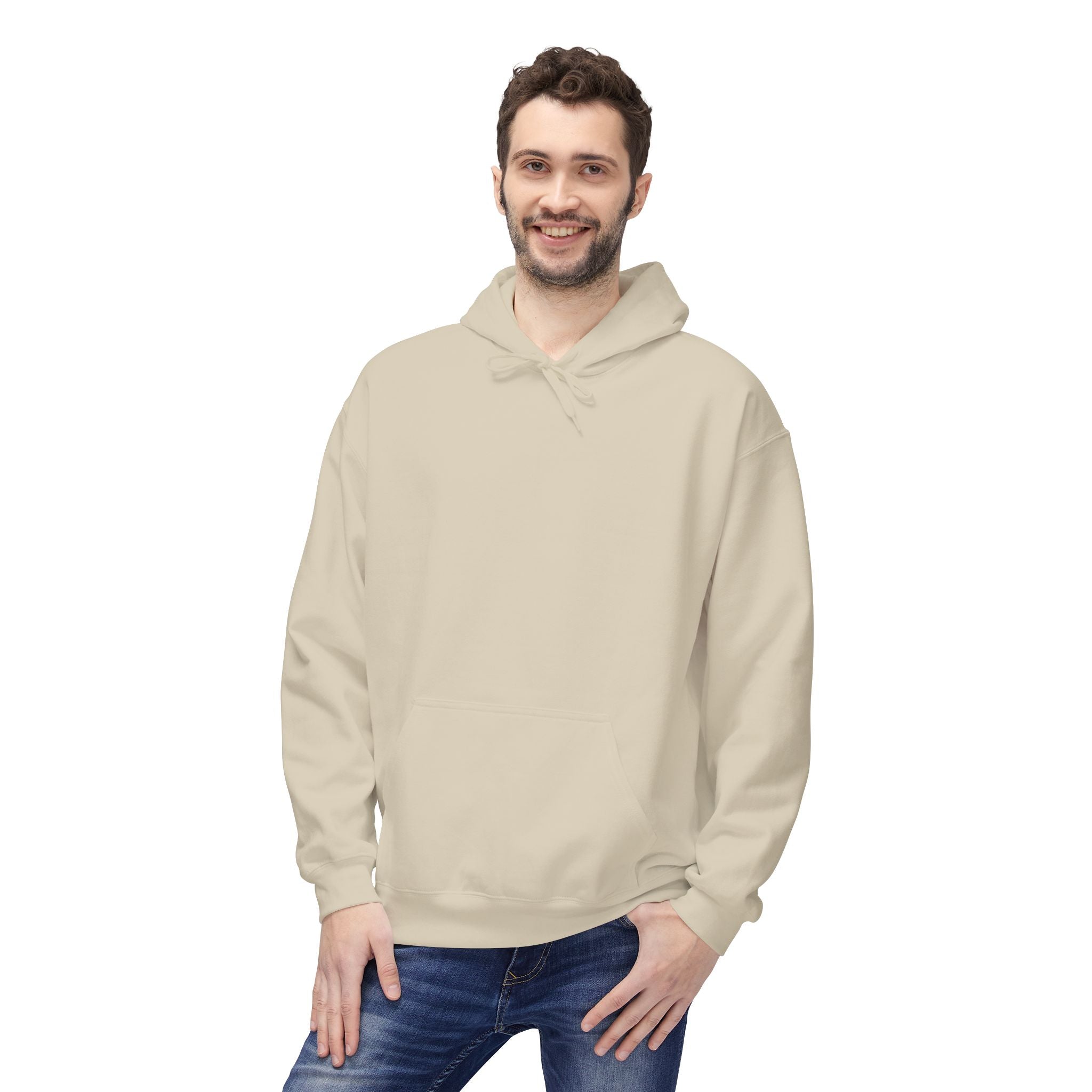 Classic White Fleece Hoodie – Soft Midweight Pullover