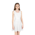 Girls' Sleeveless Sundress – Cute Plain White AOP Skater Dress for Kids