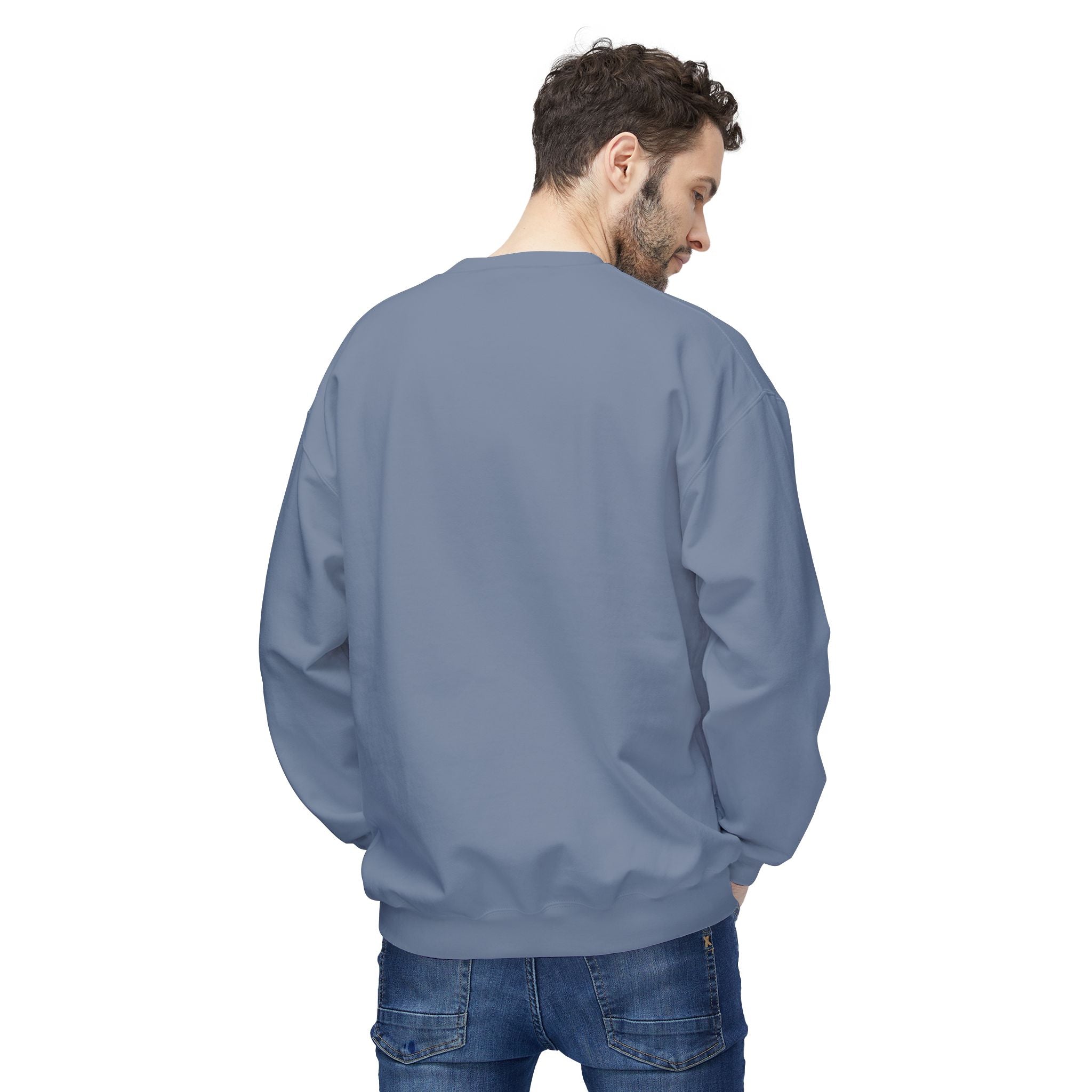Classic White Crewneck Sweatshirt — Unisex Midweight Fleece