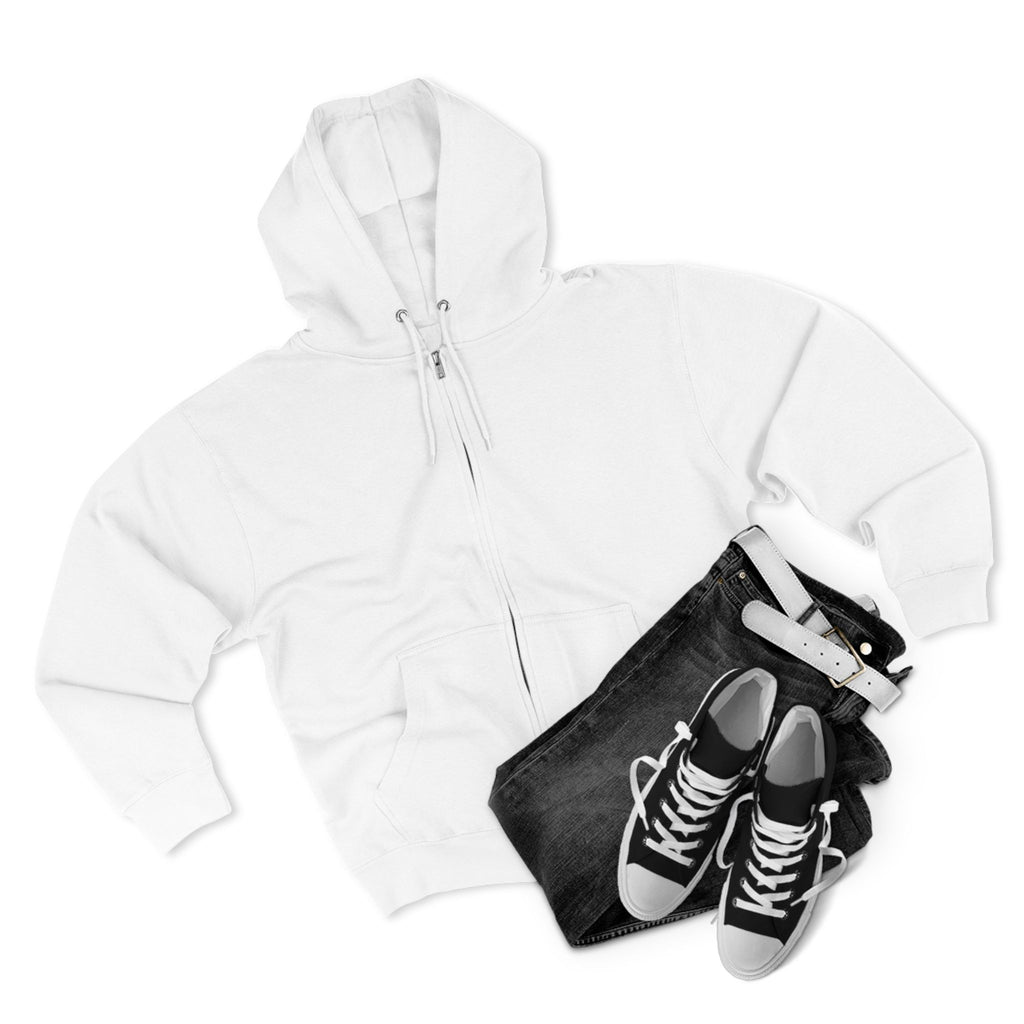 Classic White Zip Hoodie - Plain Full-Zip Hooded Sweatshirt