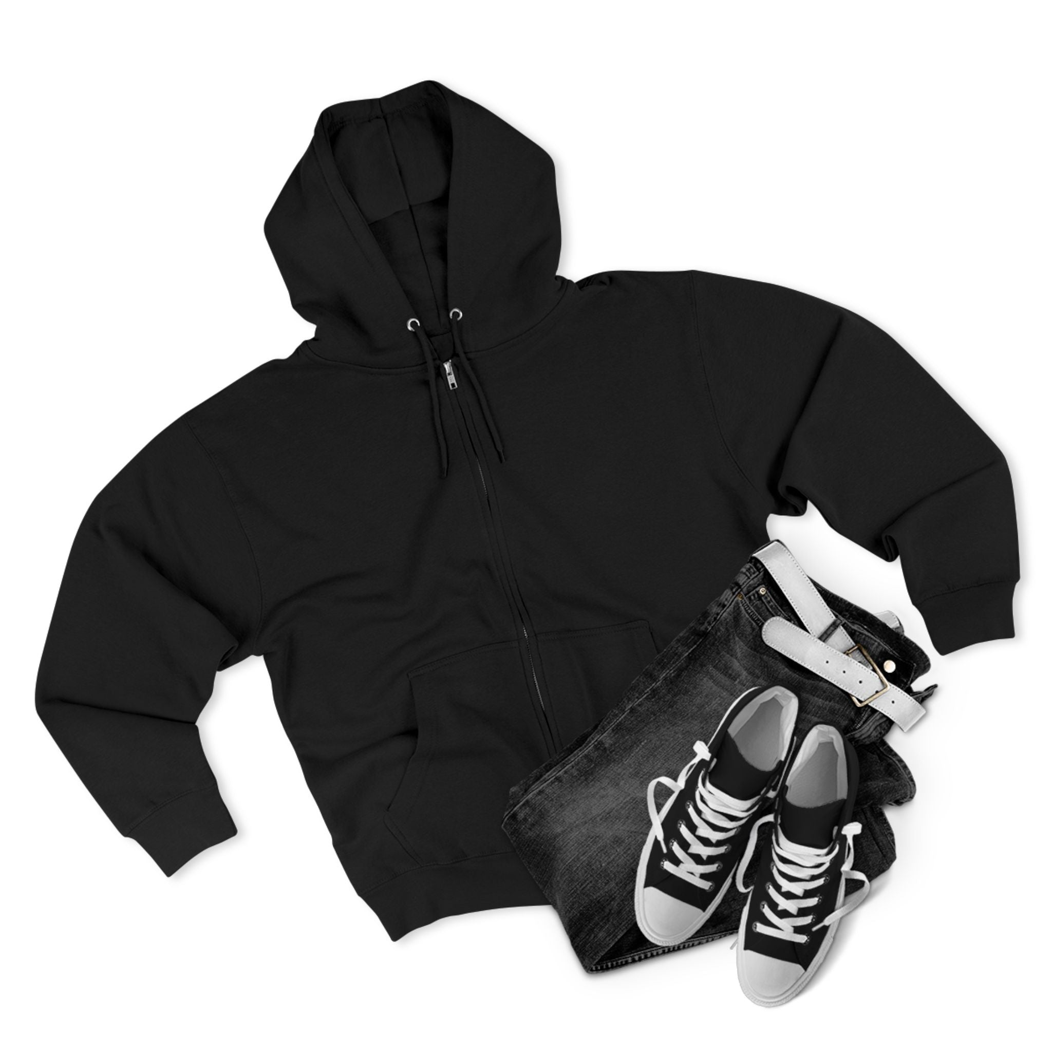 Classic White Zip Hoodie - Plain Full-Zip Hooded Sweatshirt