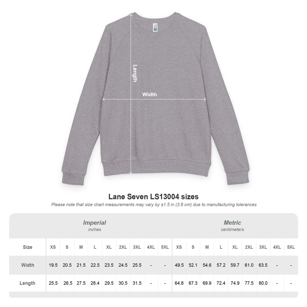 Heather Charcoal Raglan Crewneck Sweatshirt — Lightweight French Terry Pullover