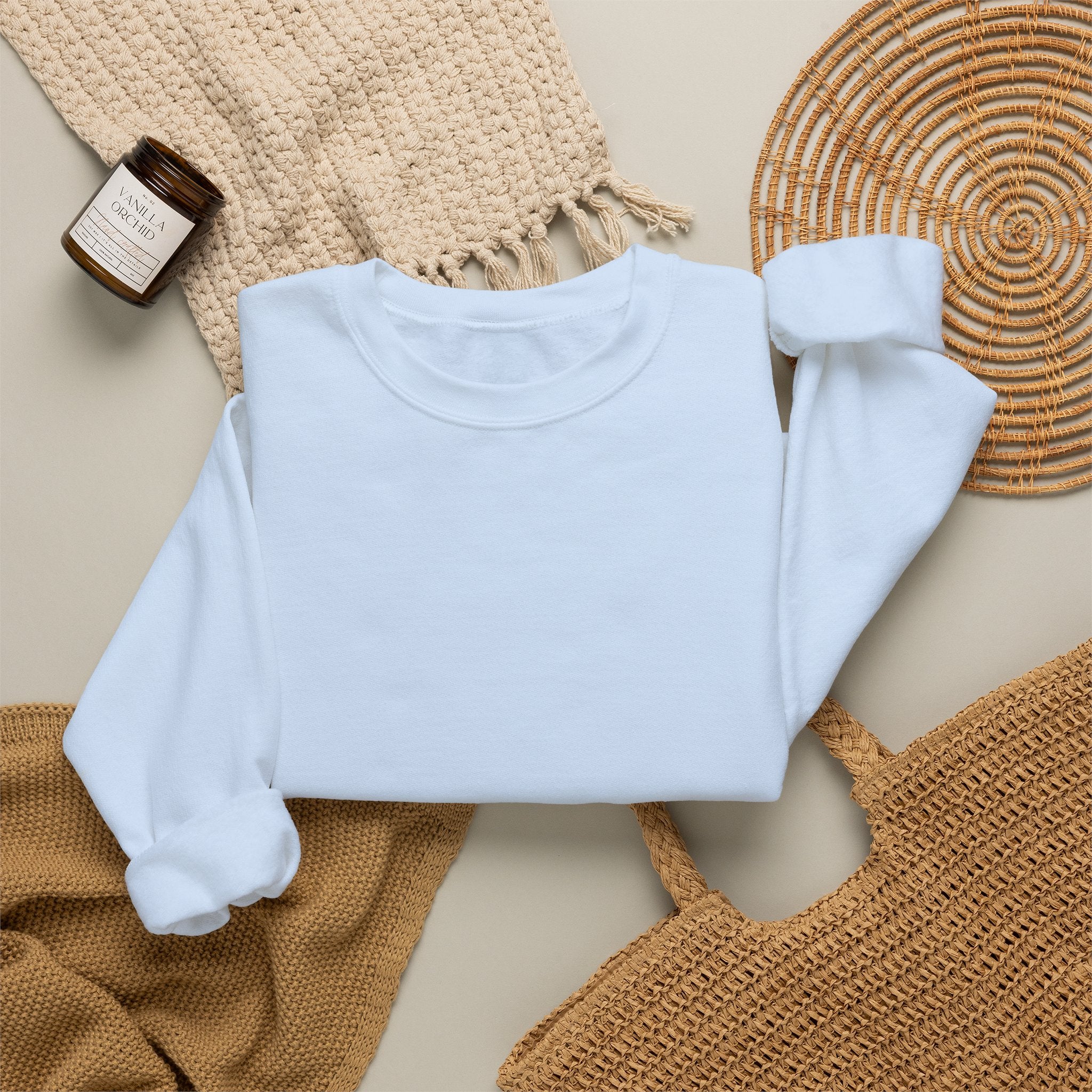 Crewneck Sweatshirt – Minimal White Classic Crewneck