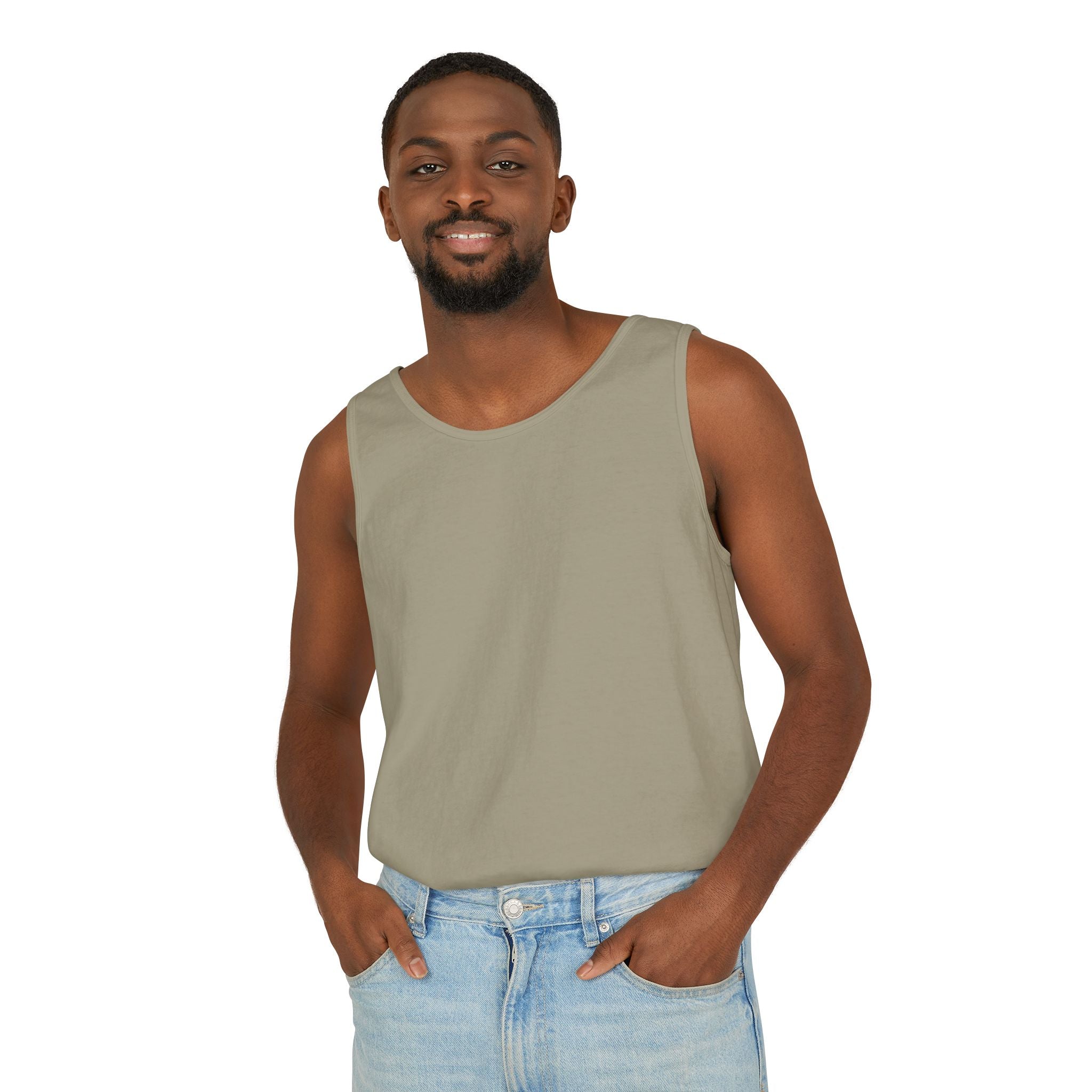 Plain White Tank Top — Lightweight Unisex Garment-Dyed Sleeveless Tee