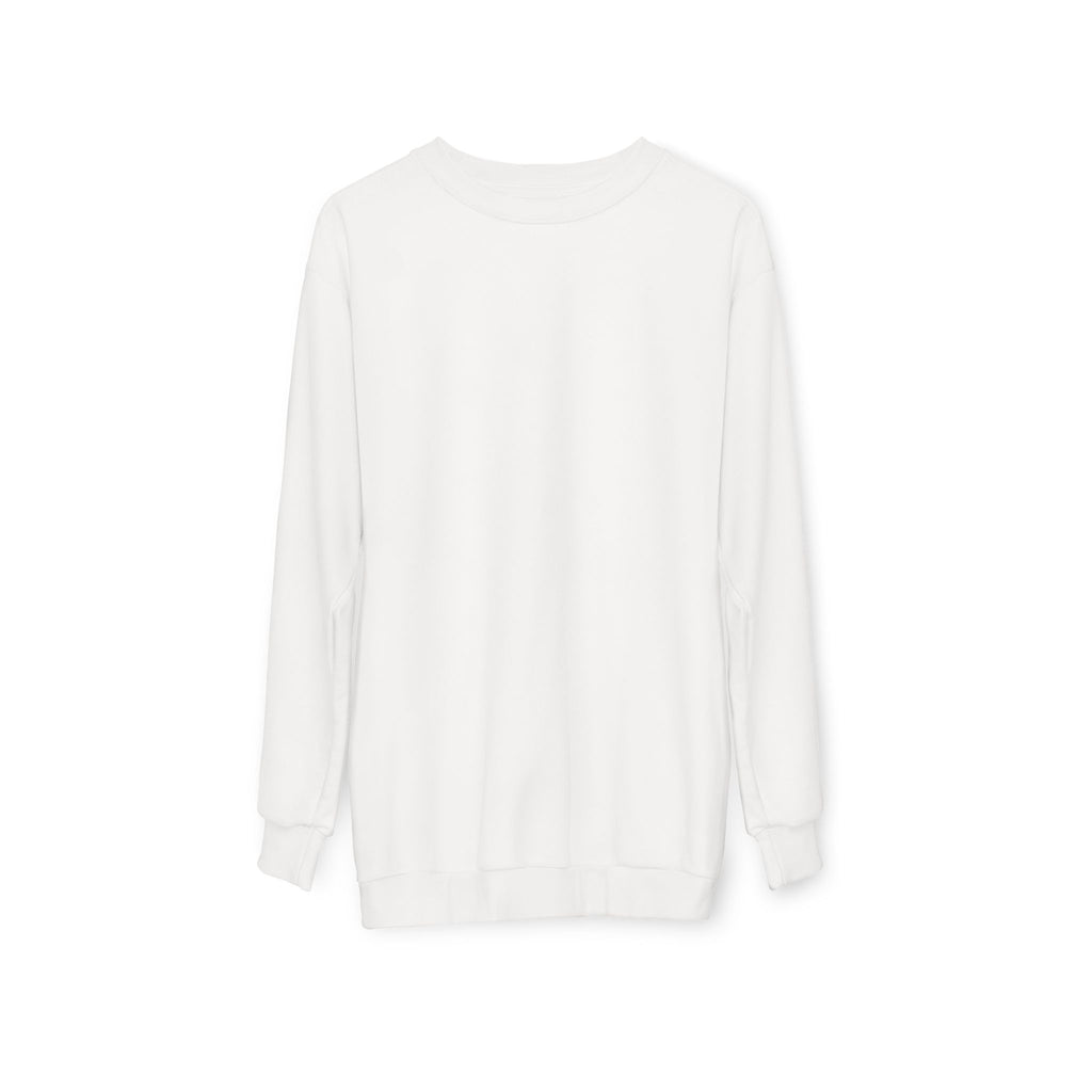 Classic White Crewneck Sweatshirt — All-Over Print Blank Base for Custom Designs