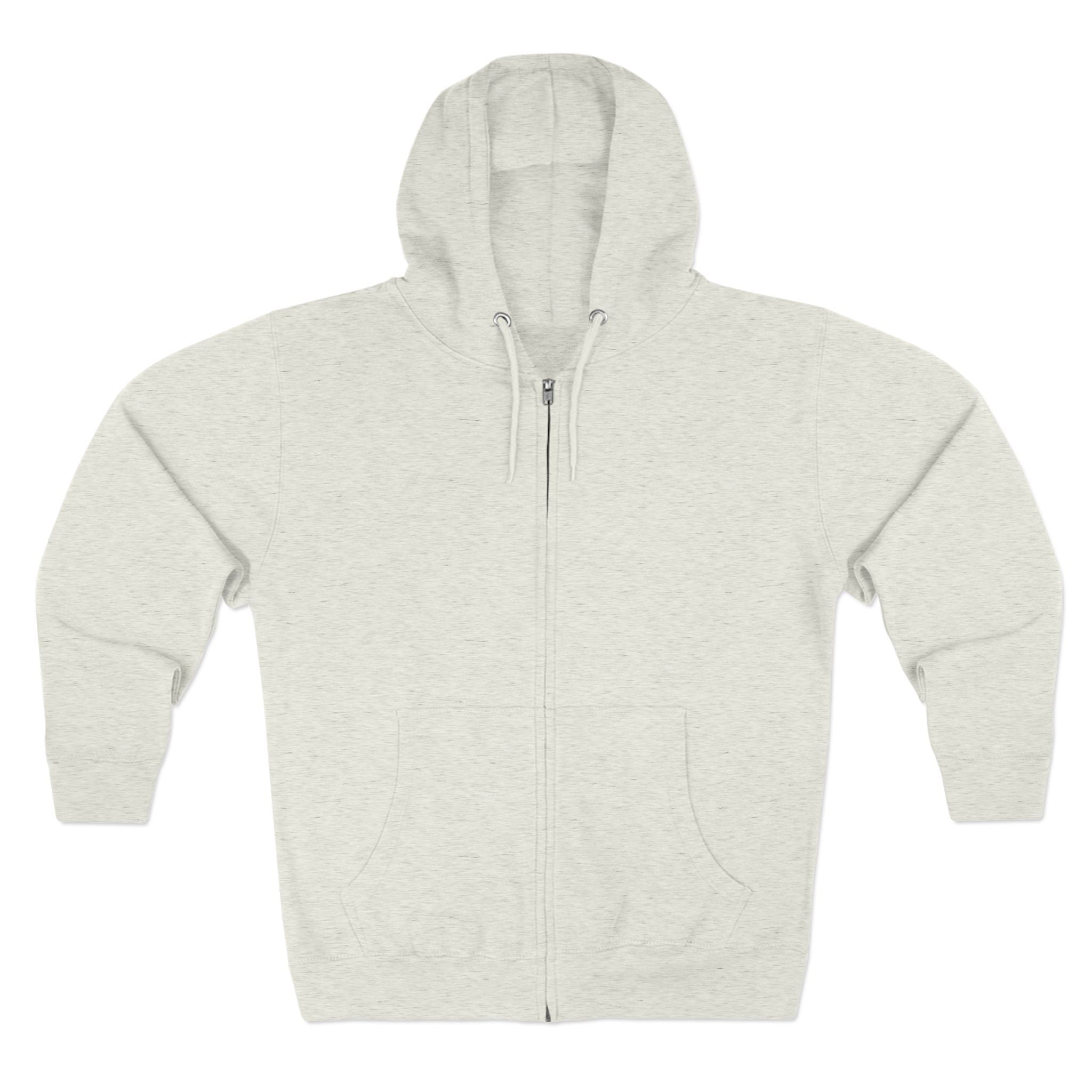 Classic White Zip Hoodie - Plain Full-Zip Hooded Sweatshirt