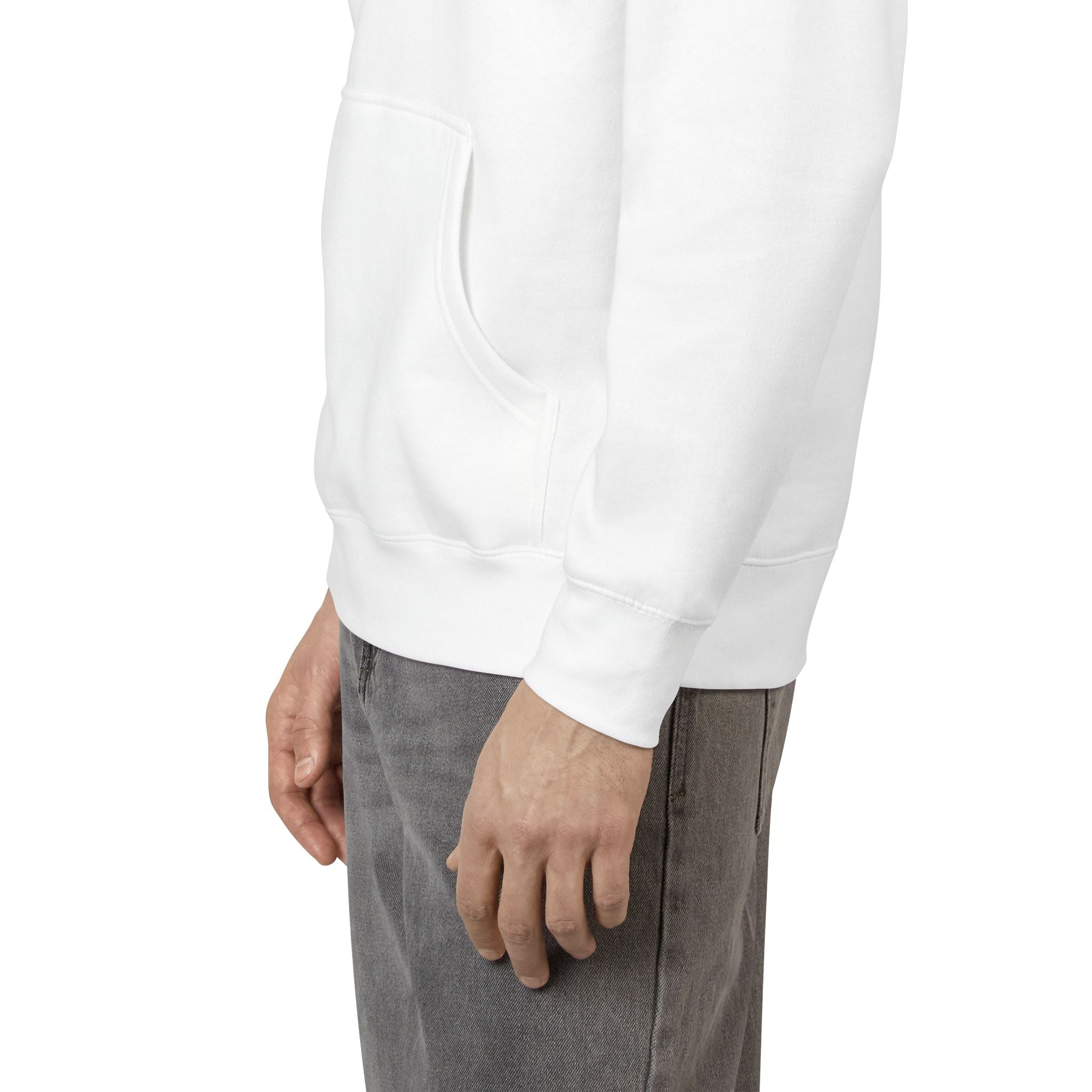 White Fleece Hoodie – Minimal Classic Pullover Hooded Sweatshirt