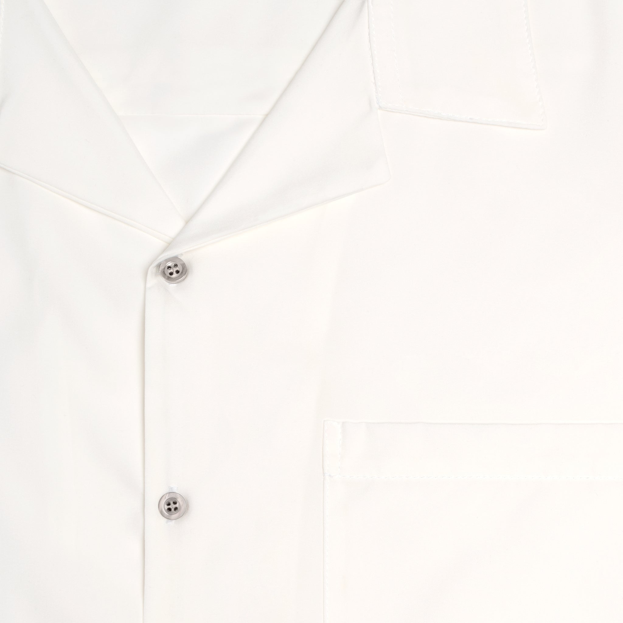Men's White Hawaiian Shirt — Classic Camp-Collar AOP Button-Up