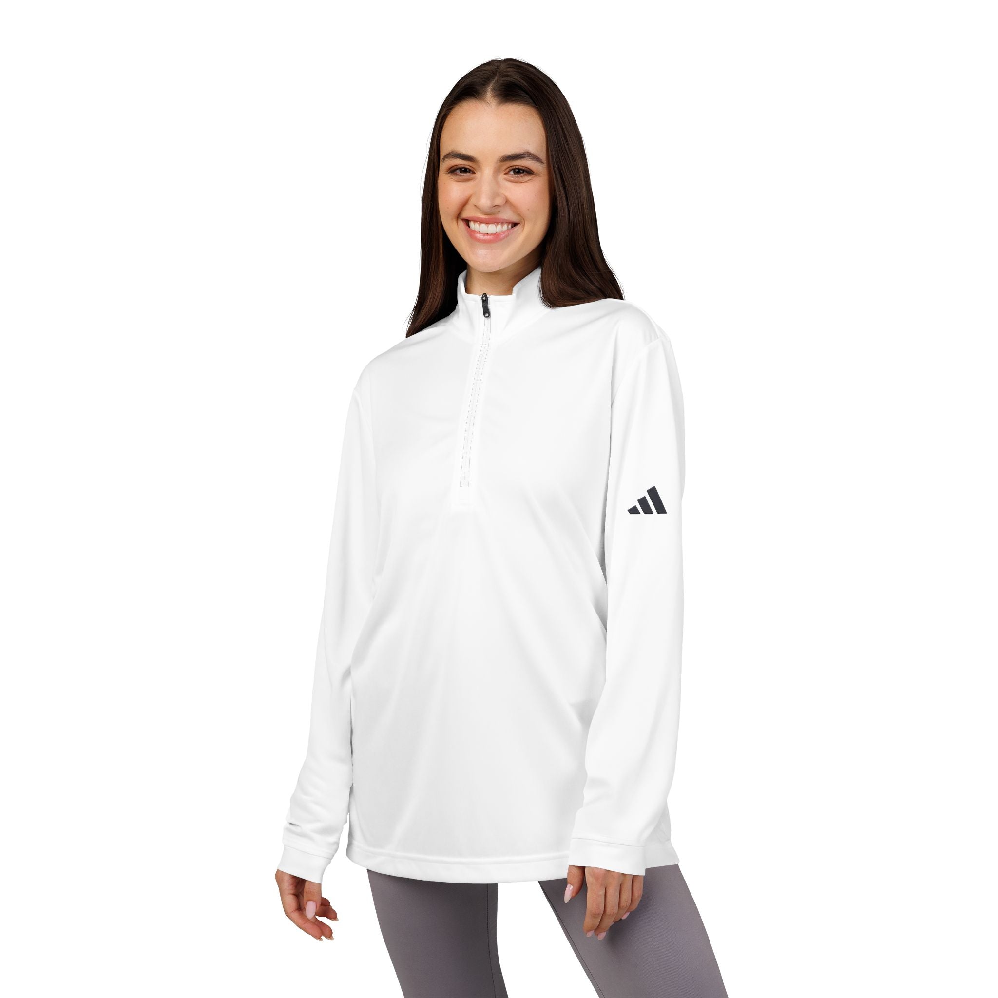 Adidas Quarter-Zip Pullover – Embroidered Performance Top