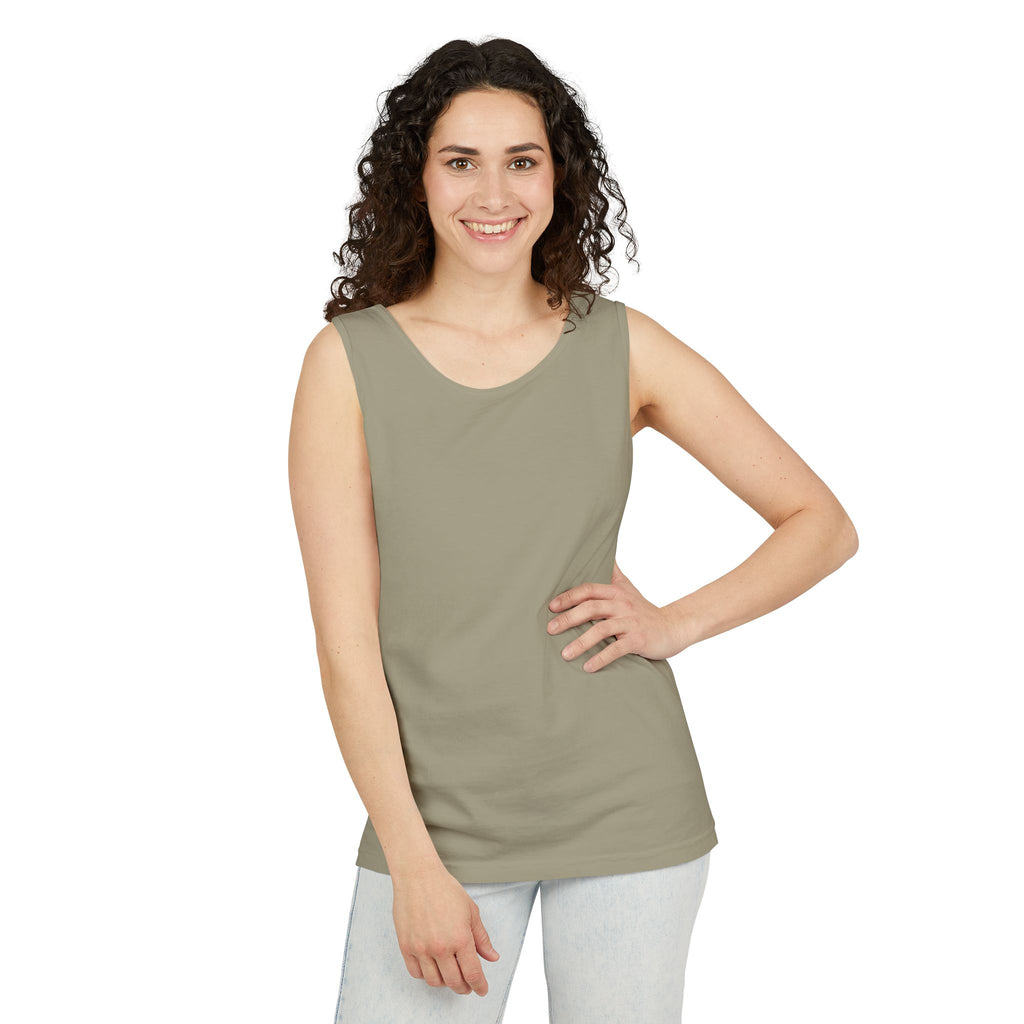 Plain White Tank Top — Lightweight Unisex Garment-Dyed Sleeveless Tee