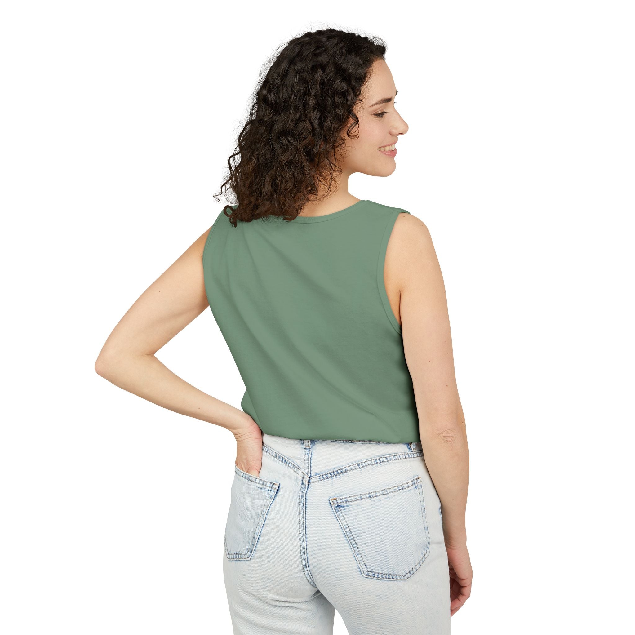 Plain White Tank Top — Lightweight Unisex Garment-Dyed Sleeveless Tee