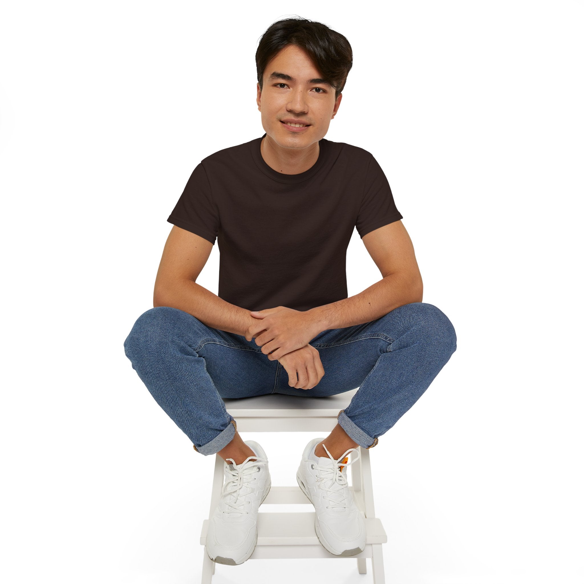Classic White Cotton Tee - Plain Crewneck Shirt