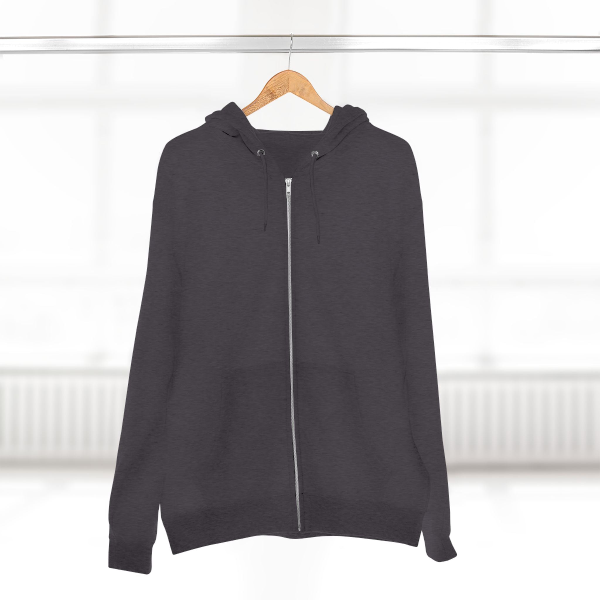 Classic White Zip Hoodie - Plain Full-Zip Hooded Sweatshirt