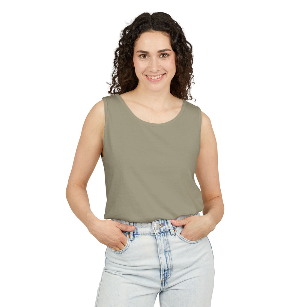 Plain White Tank Top — Lightweight Unisex Garment-Dyed Sleeveless Tee