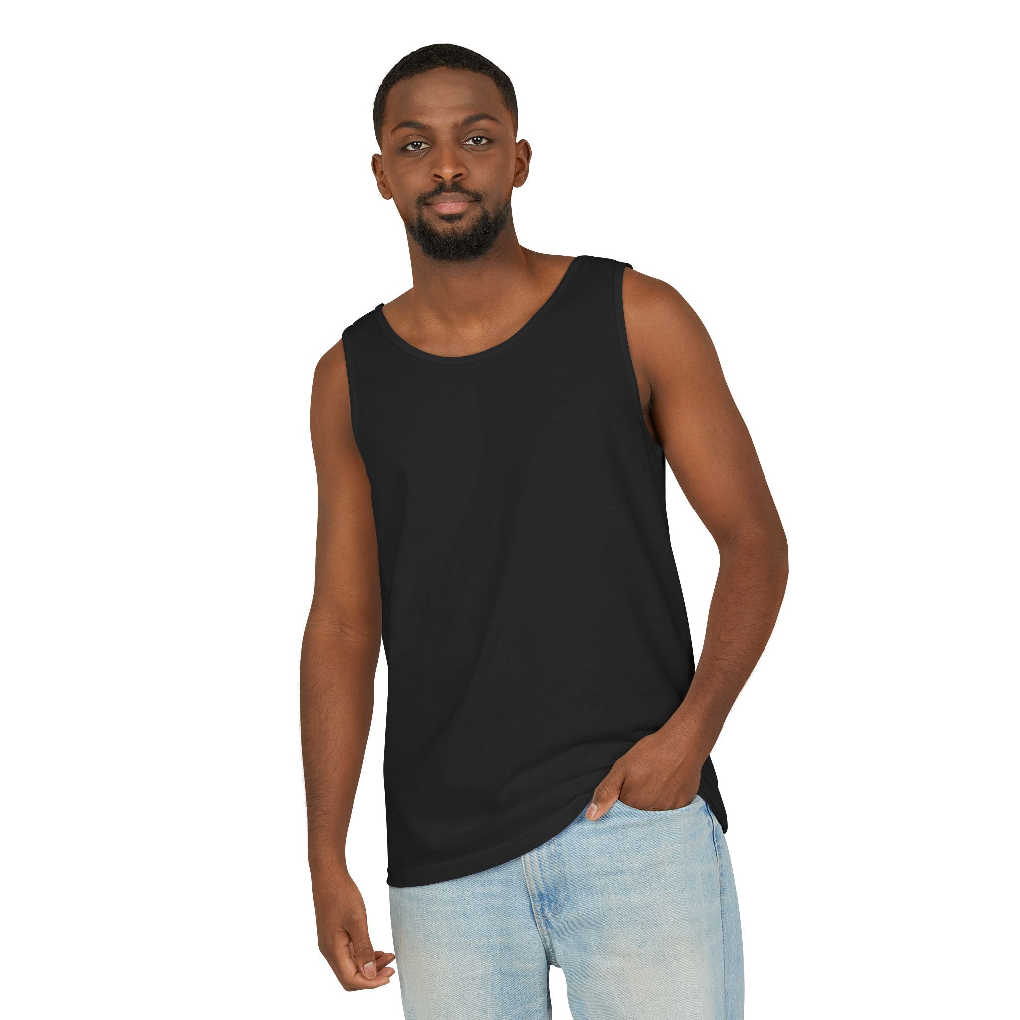 Plain White Tank Top — Lightweight Unisex Garment-Dyed Sleeveless Tee