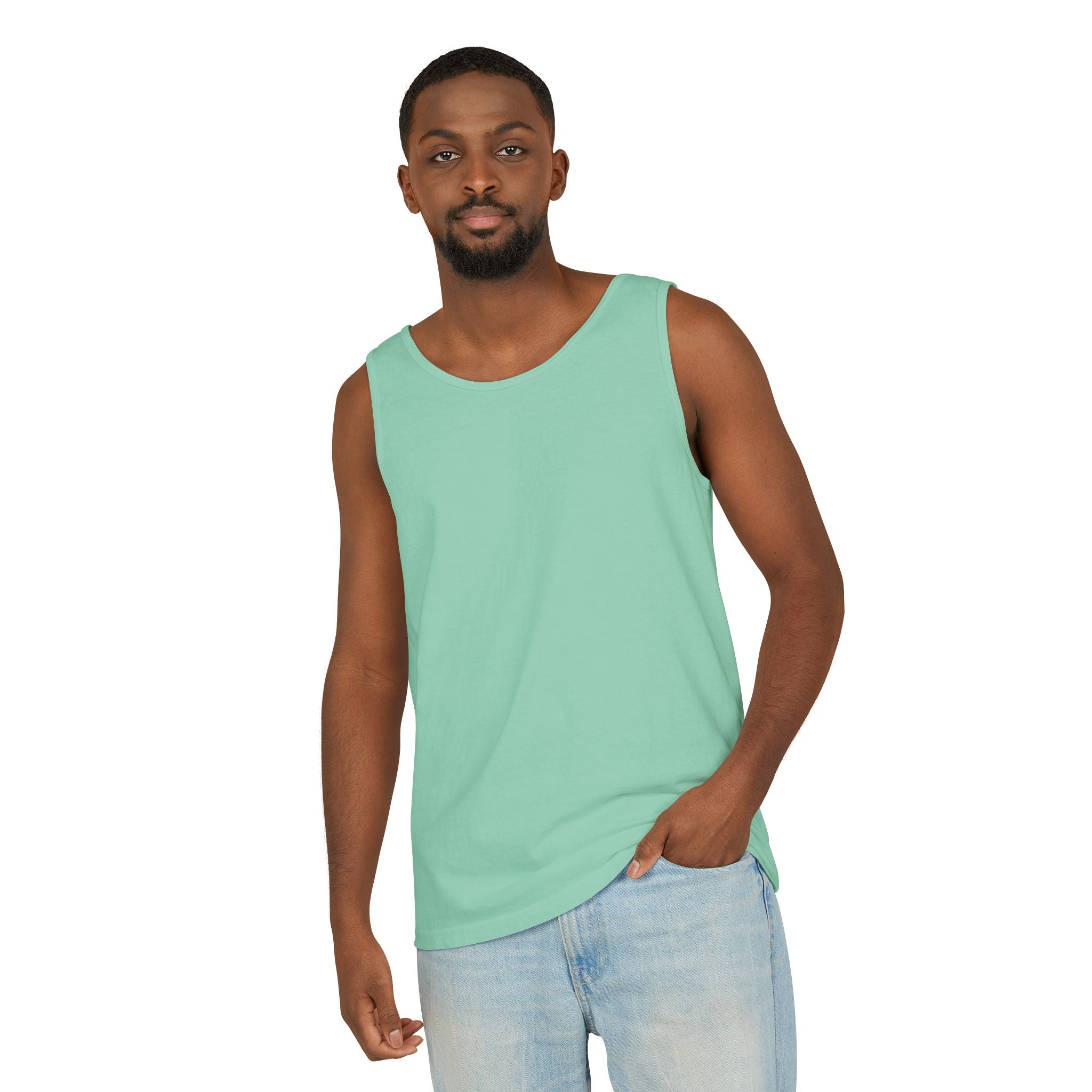 Plain White Tank Top — Lightweight Unisex Garment-Dyed Sleeveless Tee