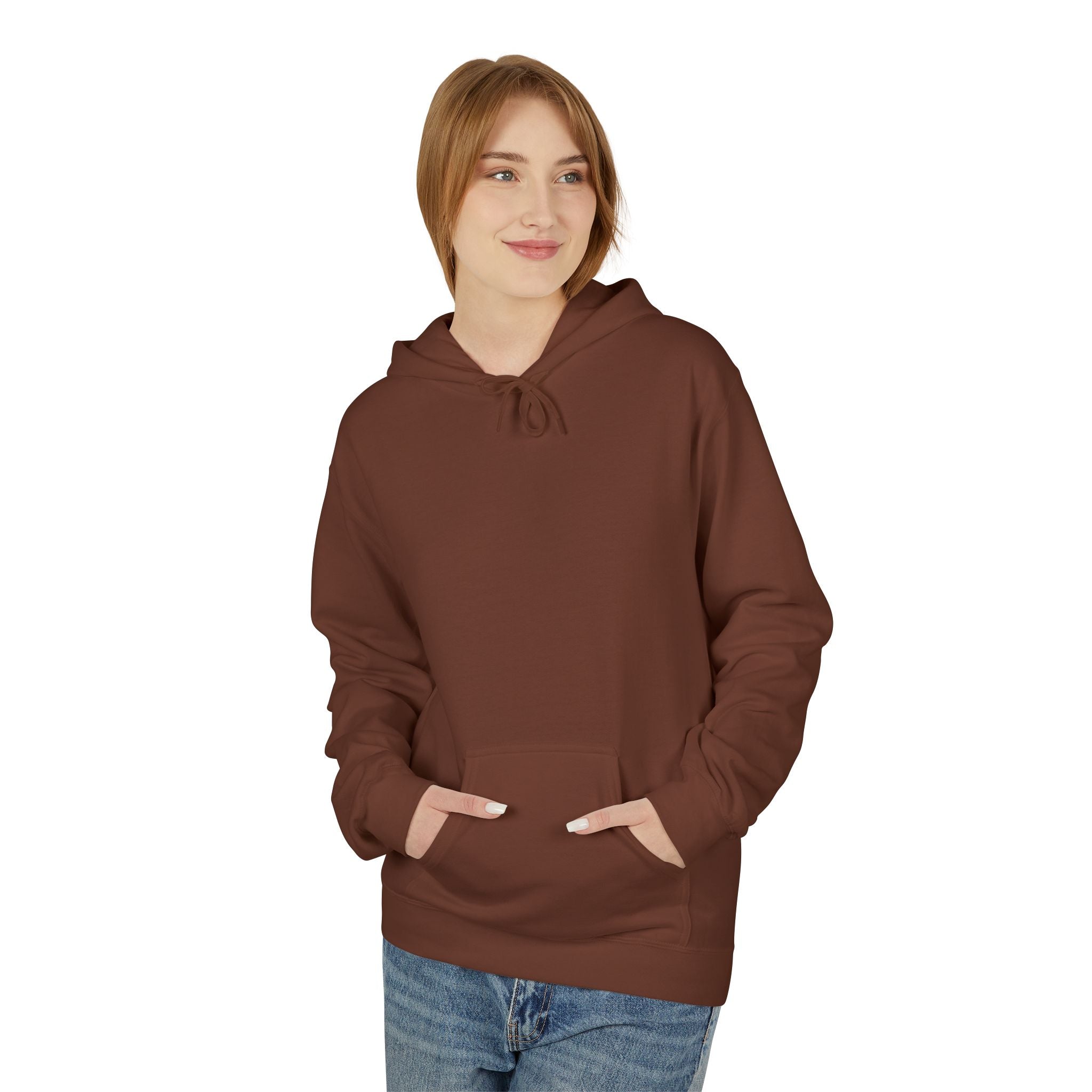 Classic White Fleece Hoodie – Soft Midweight Pullover