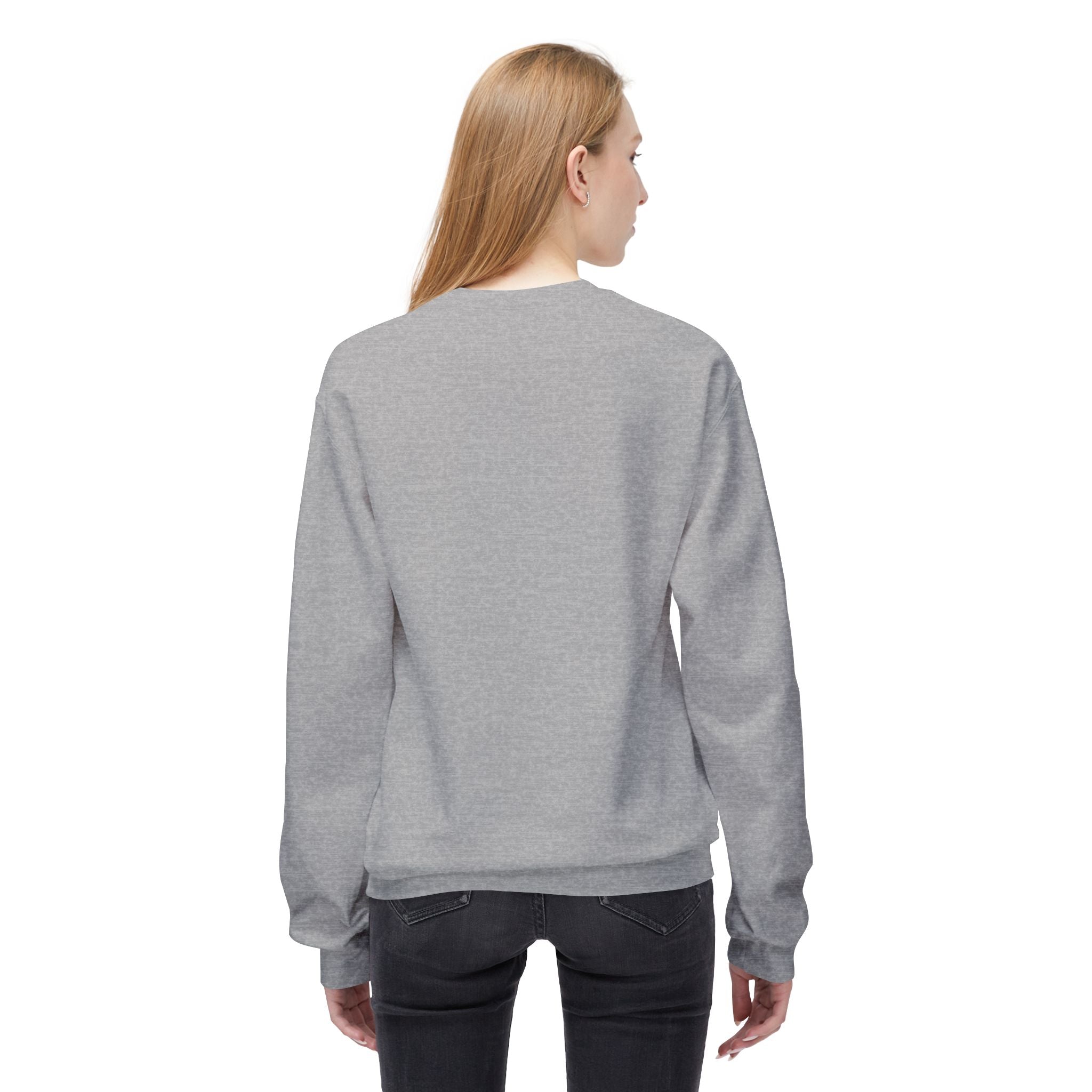 Classic White Crewneck Sweatshirt — Unisex Midweight Fleece